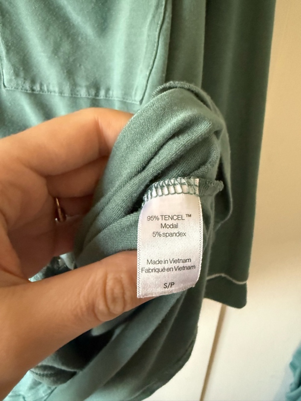 Eberjey Gisele TENCEL™ Modal Long PJ Set Green White (Read Description!) Size S - Picture 6 of 11